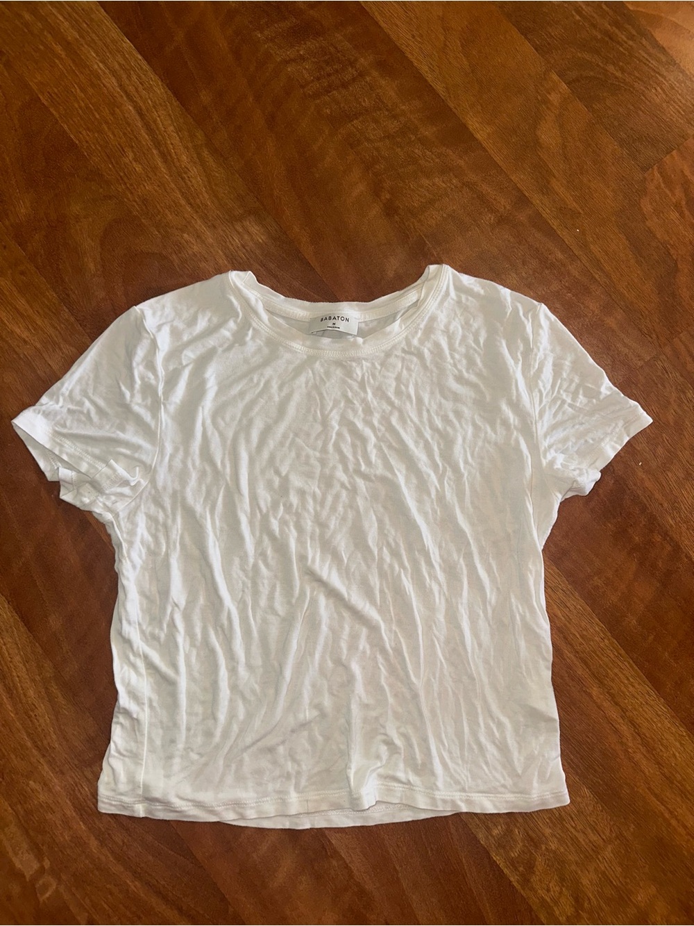 Babaton White Classic Crew Neck Tee